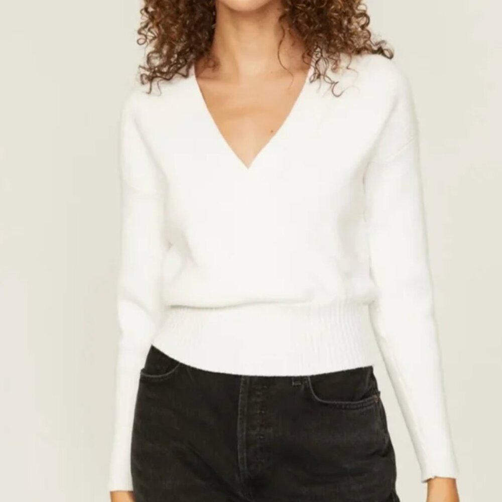 Modern Citizen Marlowe Ivory Wrap Sweater - Size L